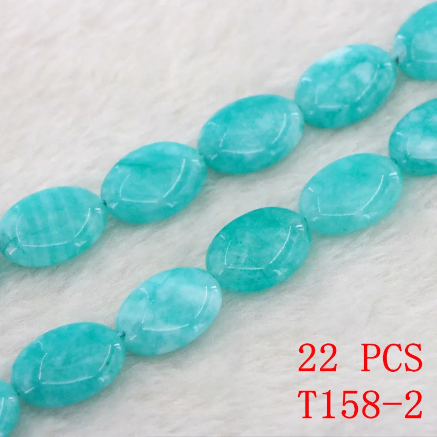 13X18mm oval denim natural aquamarine Amazon Jasper DIY necklace bracelet making fashion gift accessories (3)