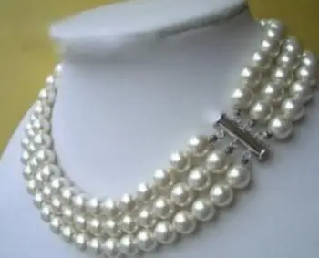 

NATURAL WHITE 8-9 MM AAA PEARLS NECKLACE LENGTH 18 "Bracelet + earrings
