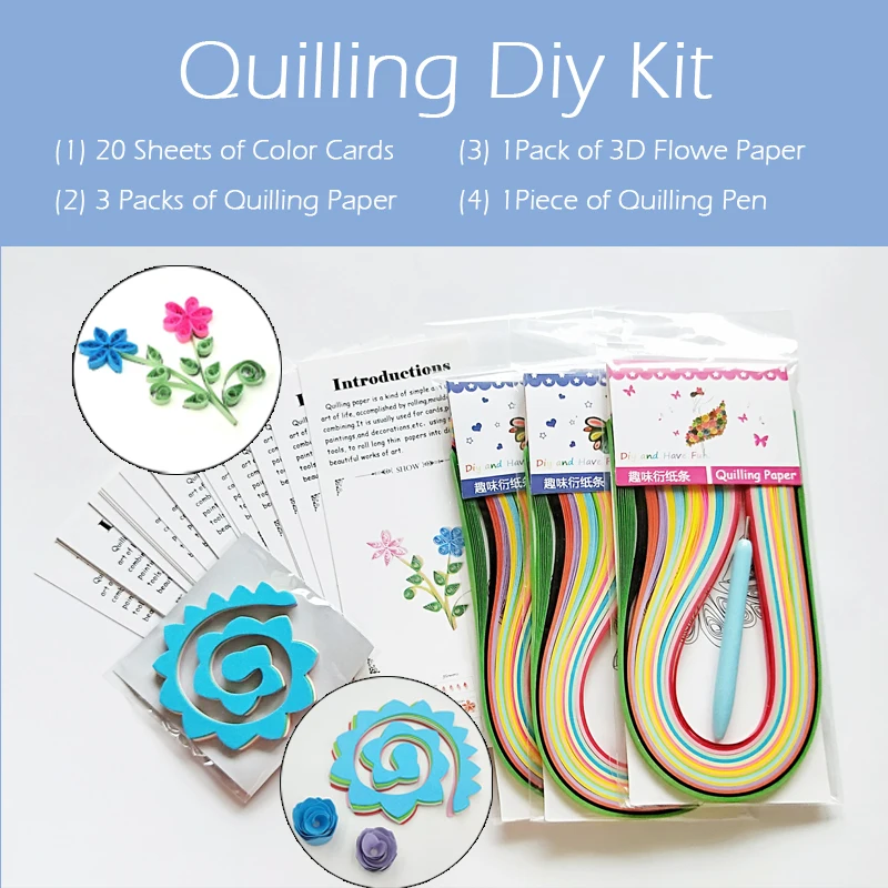 Новый набор Quilling для учащихся бумажное ремесло + ролик ручка 3D цветок DIY картина