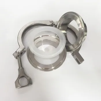 

A Set 19mm Pipe O/D 50.5 Tri Clamp Weld Ferrule + Tri Clamp + Silicon Gasket 304 Stainless steel For Homebrew