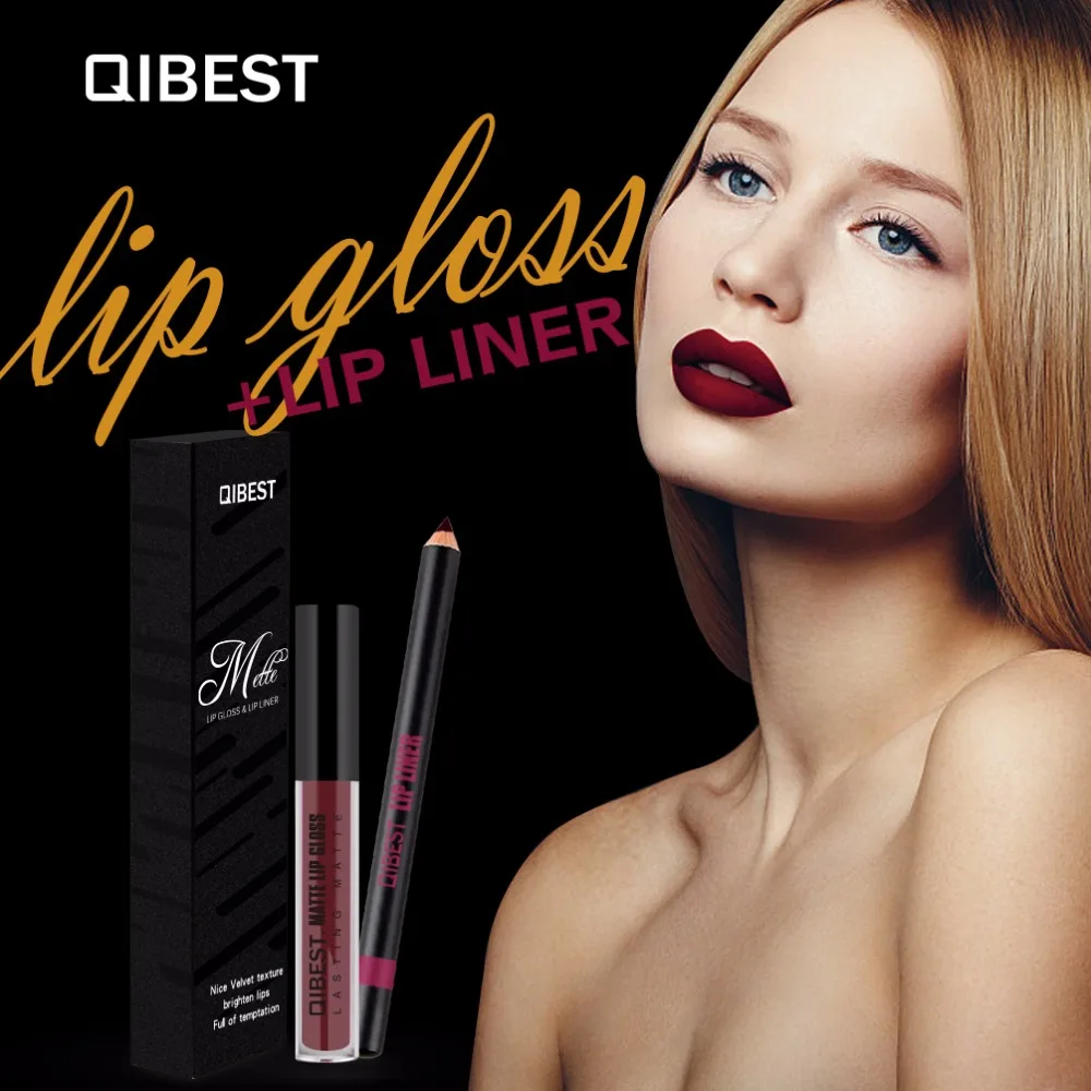 Brand Professional Matte Lip Liner Set Pencil Waterproof Long Lasting Lipliner Pen Lipstick Lip Gloss Makeup Set Beauty Cosmetic (1)