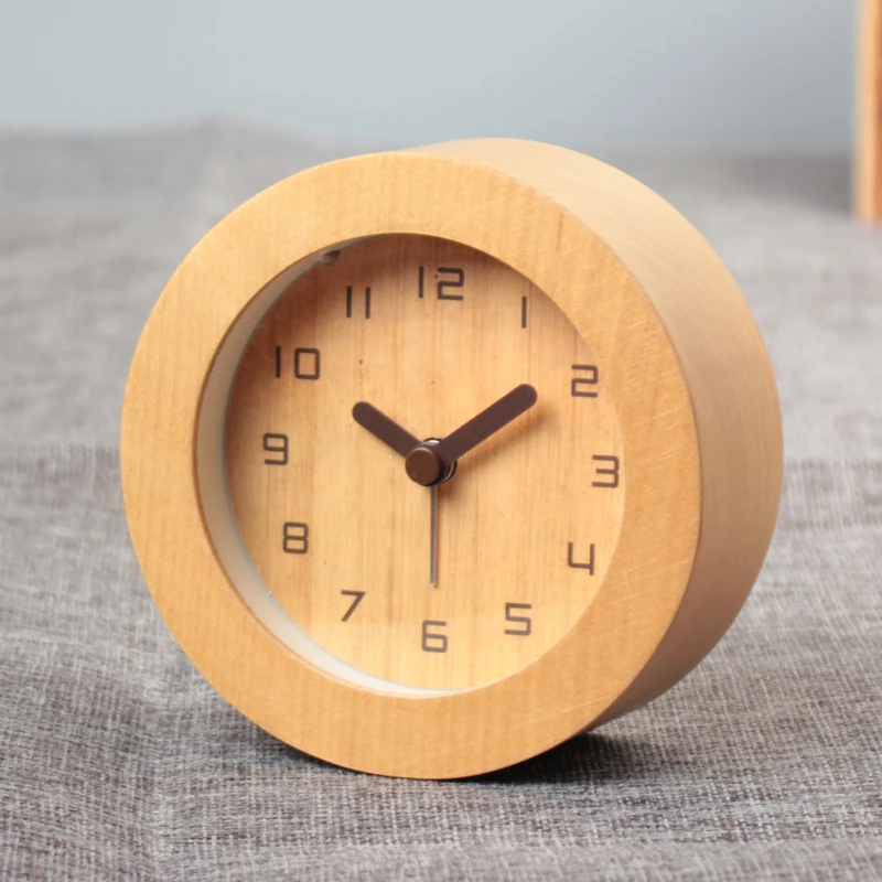 

Meijswxj Wood Alarm Clock Saat Reloj Student bedside Bracket Clock Relogio Reloj despertador Luminous desktop small alarm clocks