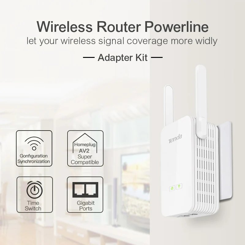Tenda PH15 1000 м Гигабитный беспроводной Wi Fi адаптер Powerline удлинитель комплект сетевой