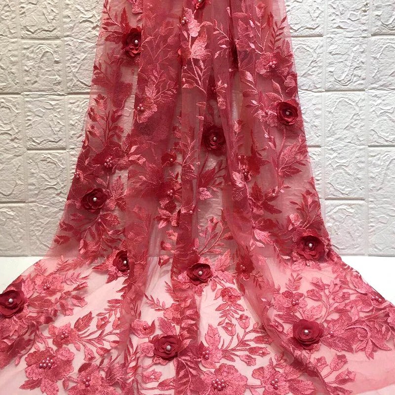 African Lace Fabric 2019 High Quality 3D French Net Fabrics Nigerian For Wedding 0304 | Дом и сад