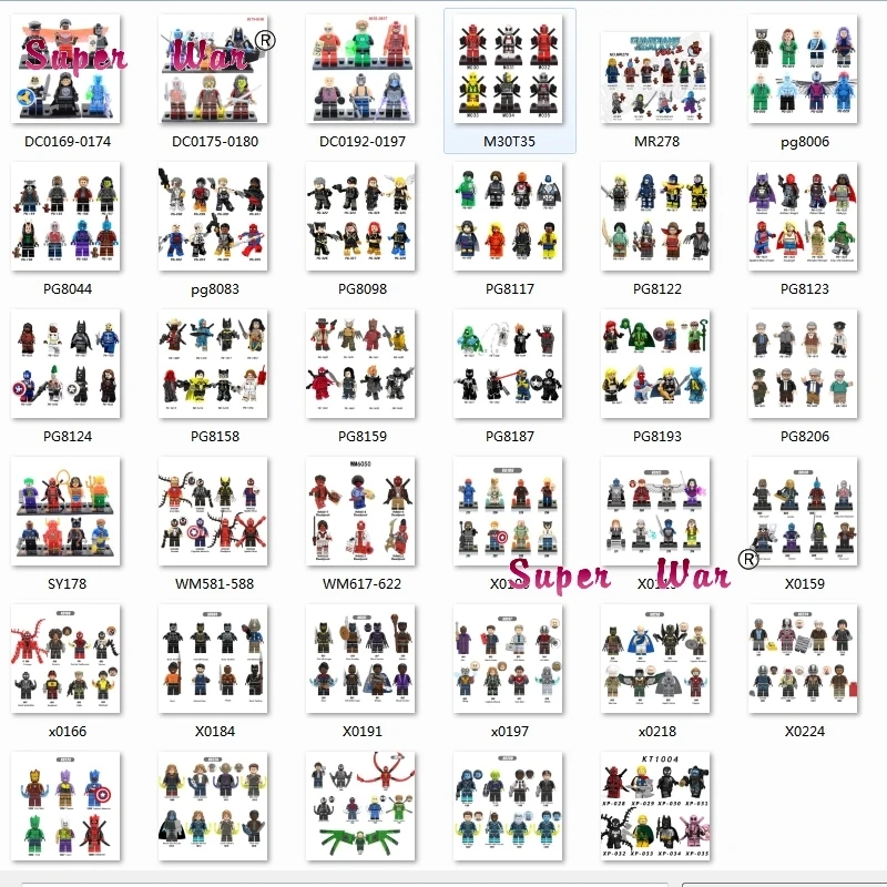

1Set Marvel Comics Series 14 X Ant Men Guardians of the Galaxy Deadpool Venom Spiderman building blocks toys for children