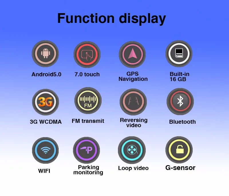 Android 5,0 автомобиль Зеркало заднего вида 7 дюймов 1200MP FHD 1080P с 720 P сзади Камера gps навигации видео рекордер DVRs Dashcam