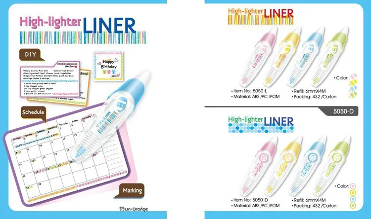 Kawaii Высокая Зажигалка лайнер пресс точечного типа декоративная Корректирующая лента DIy Дневник наклейка для планировщика офисные канцелярские принадлежности корректор для школы