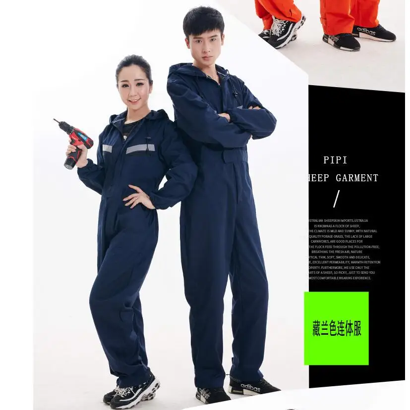 Men Work Overalls Long Sleeve Working Coveralls Comfortable Cotton Labor Uniforms Workwear Repairman Auto Repair Plus Size S-4XL