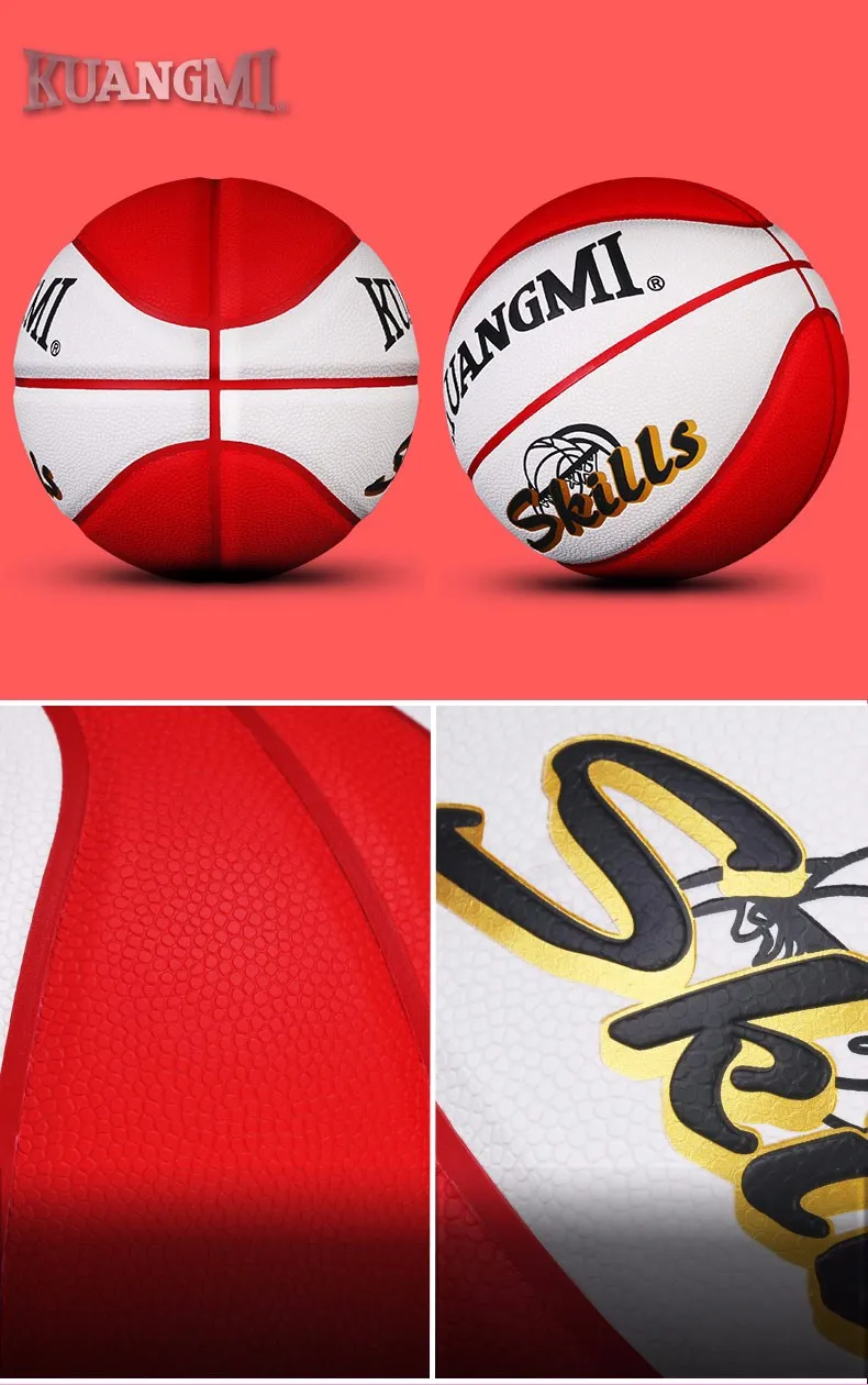 Kuangmi Multicolor Kids Game Basketball Women Men Shooting Trainer Ball Official Size 5 Outdoor Indoor Training Ball Street ball