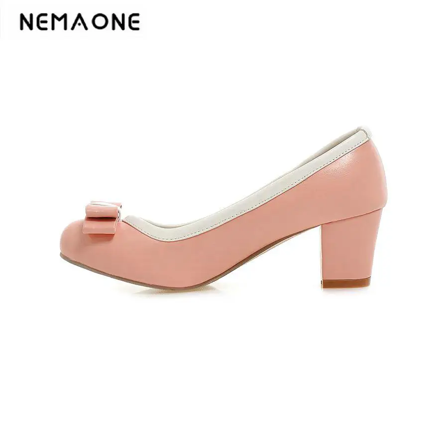 

New square heel Pumps Shoes Women office lady Pumps Spring autumn high Heels dress Shoes large size 34-43