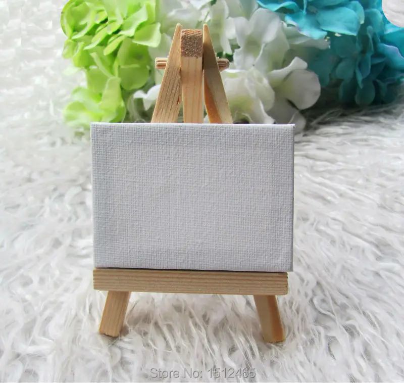 

10 sets Mini Display Easel WIth Canvas 7*5cm Wedding Table Numbers Painting Hobby Wooden Easel for drawing