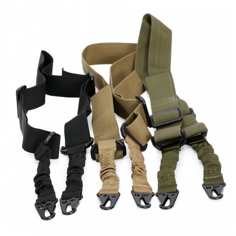 

CQC Tactical Multi-function Adjustable Two Point Rifle Sling Mount Bungee Airsoft Paintball Hunting 2 Point Pistol Gun Strap