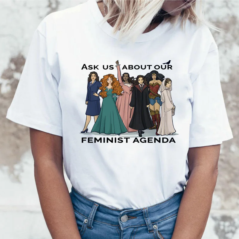 Girl power Feminism, женская футболка, футболка, феминистский Топ, графическая Женская Феминистская футболка, кавайная футболка с принтом, harajuku, летняя