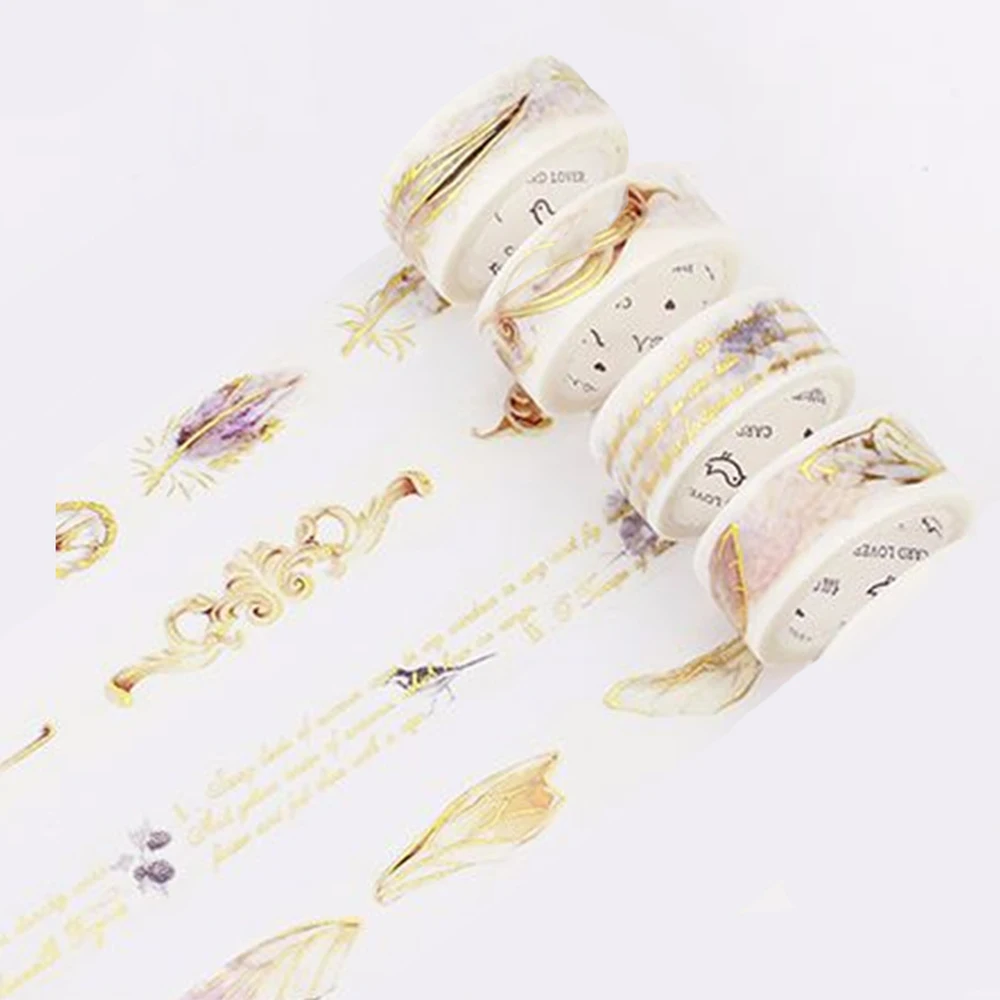 

15mm*5m Gold Stamping Rococo Washi Tape DIY Decoration for Scrapbooking Masking Tape Adhesive Tape