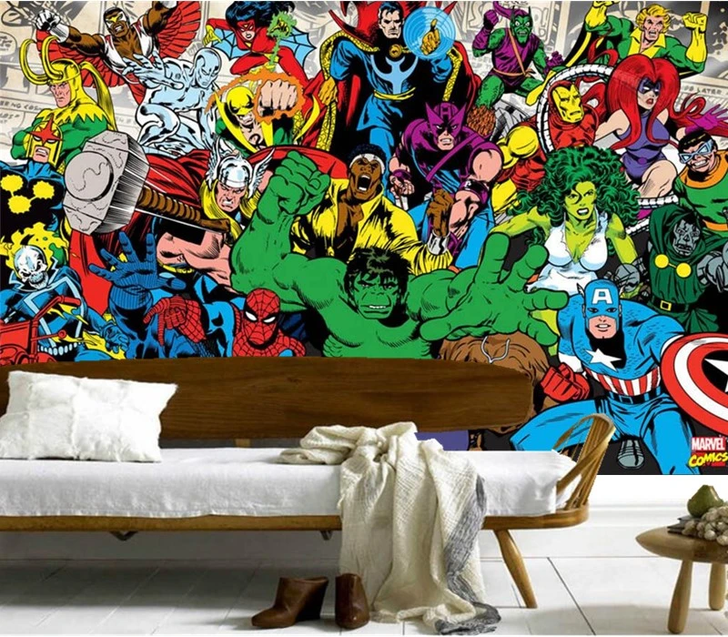 カスタマイズされた3d壁紙 アメリカンスタイルのコミック壁画 ホテル コーヒーショップ バー リビングルーム ソファ テレビ ベッドルームの壁 3d Mural Fashion Wallpaperwallpaper Fashion Aliexpress