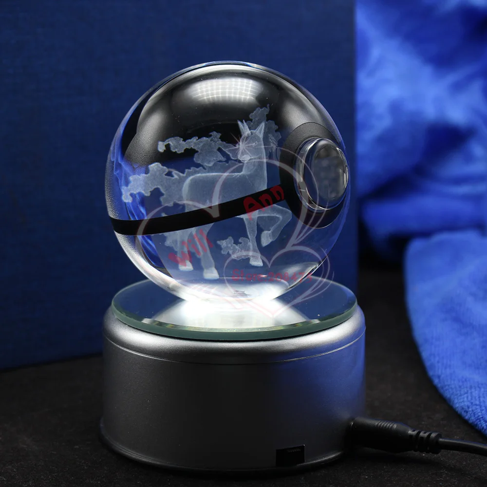 Светодиодный ночной Светильник 3D Pokemon Go гравировка Squirtle цифры Стекло мяч надувные игрушки для командной игры в покебол(ко дню рождения, подарки