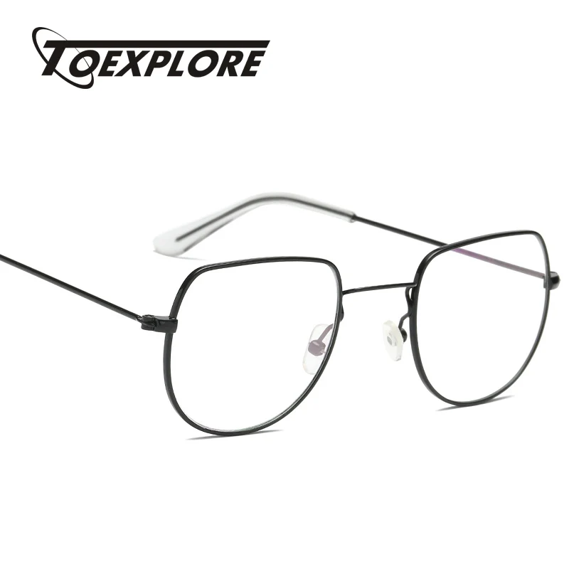 

TOEXPLORE Fashion Metal Eyewear Frame Men Women Optical Frame Vintage Retro Shades Brand Designer Transparent Lens high quality