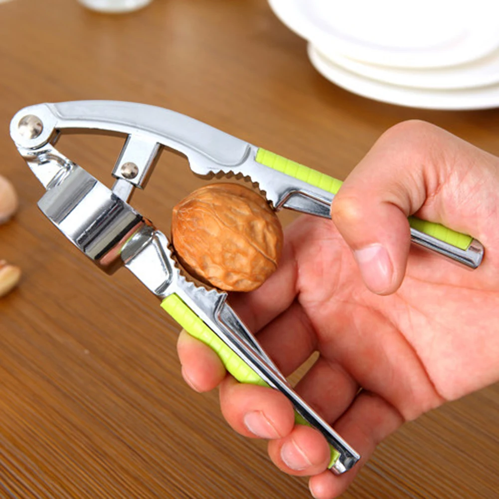 Pokich Professional Garlic Ginger Press Mincer Crusher Chopper Garlic Press Crusher with Walnut Open Kitchen Tools
