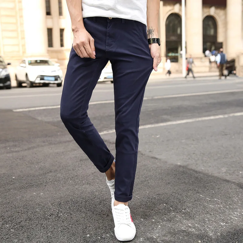 Jantour модные хлопковые брюки для мужчин сезон: весна-лето классические модные Slim Fit повседневное мужской мотобрюки Высокое качество 6 цвето
