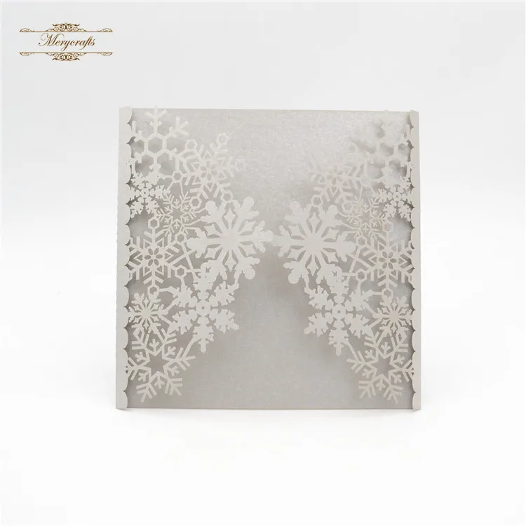 laser cut snowflakes invitation card