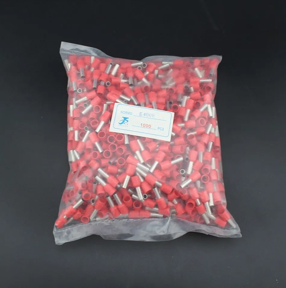 New Arrivals 1000pcs E4009 12AWG Copper Crimp Connector Insulated Cord Pin End Terminal Block Ferrules Kit Set Wire China 