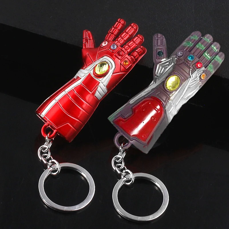 

SG Avengers 4 Endgame Thanos Iron Man Infinite Power Glove Gauntlet Keychains Pendant For Men Collection souveni Keyring Jewelry