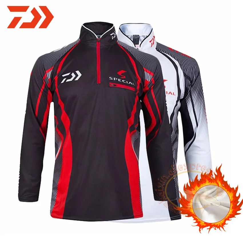 

2019 New DAIWA Men Winter Autumn Fishing Jackets Winter Fleece Outdoor Fishing Clothing Hoodies Printing Fishing Clothes