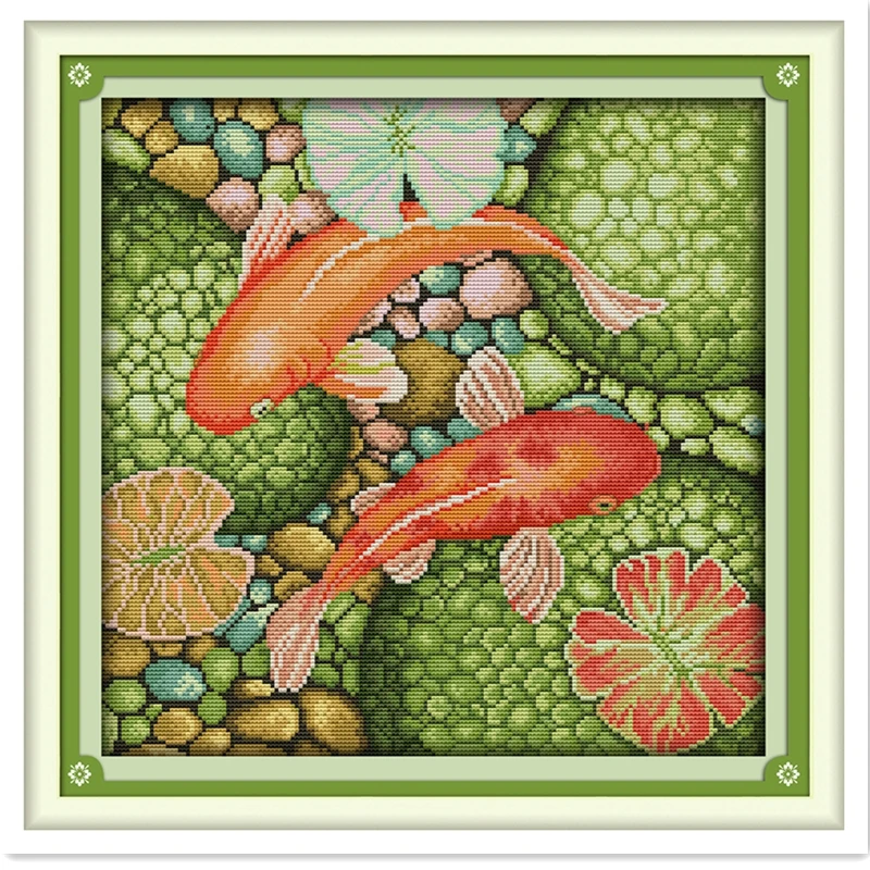 

The Red Carp Painting Chinese Counted Cross Stitch Pattern Embroidery Cross Set DIY SET DMC Cross Stitch Fabric Home Decoration