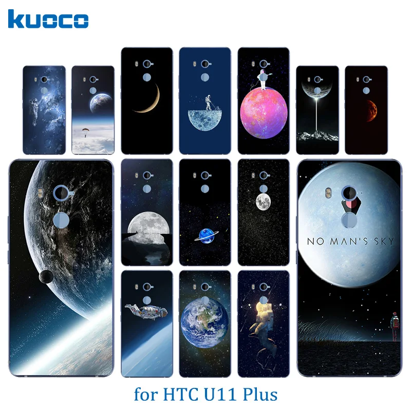 For HTC U 11 Plus Phone Case U11 Back Cover Space World Pattern Shell U11Plus 2Q4D200 Clear Protector Coque |