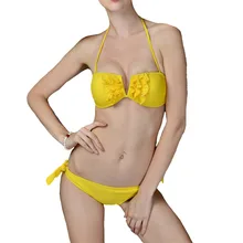 Новая горячая Распродажа женские бюстгальтер пуш-ап оборка Винтаж Ретро ванный комплект плюс Размеры бикини, S-XXL