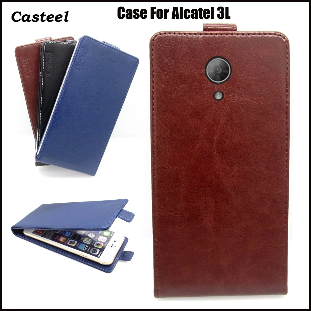 

Casteel Flip Series high quality PU skin leather case For Alcatel 3L 5034D Case Cover Shield