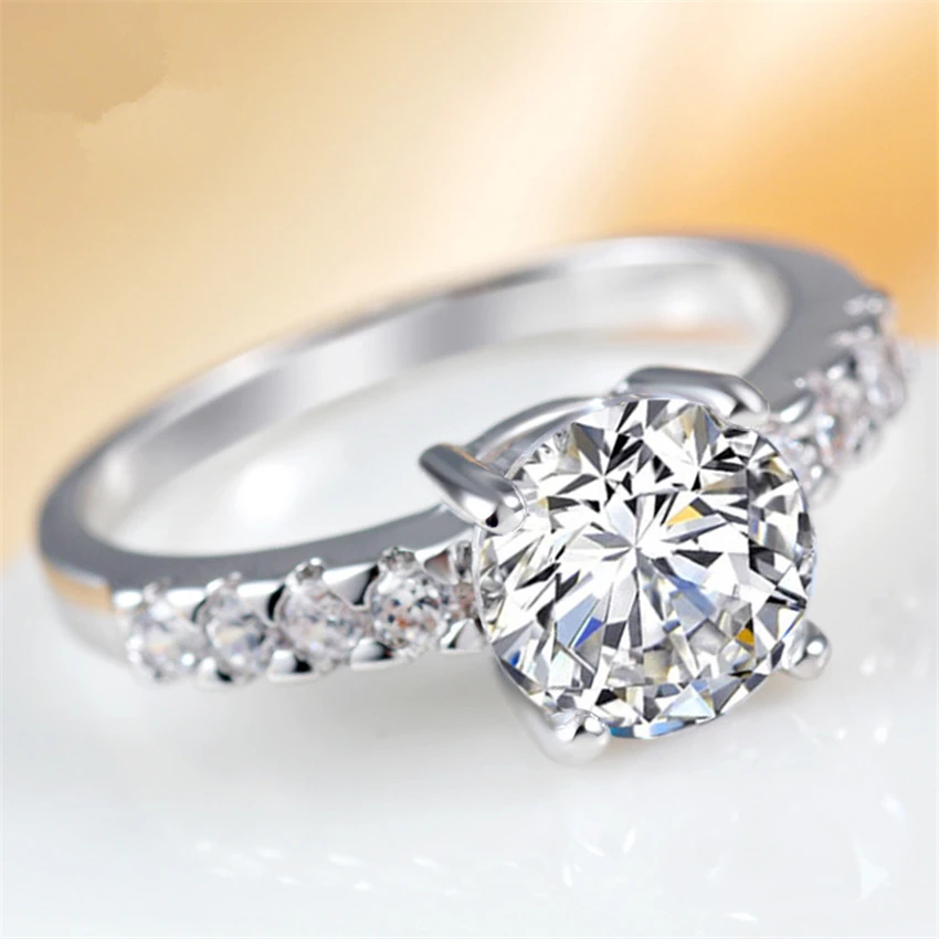 

1Ct 6.5mmTest Positive Moissanite Diamond Ring CHARLES & COLVARD WARRANTY 925 Sterling Silver Ring White Gold Color