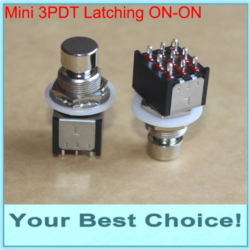 

5pcs/Lot Mini 3PDT Latching ON/ON Stomp Pedal Foot Switch True Bypass
