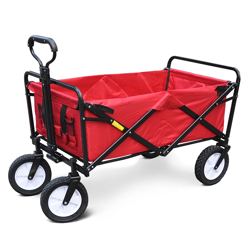 

Four-wheeled supermarket shopping cart camping camp outdoor trolley shopping grocery cart strollable portable household trailer
