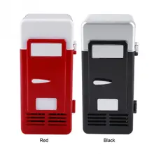 Мини-холодильник USB с светодиодный светильник, холодильник, банки для напитков, охладитель и подогреватель, мини-холодильник