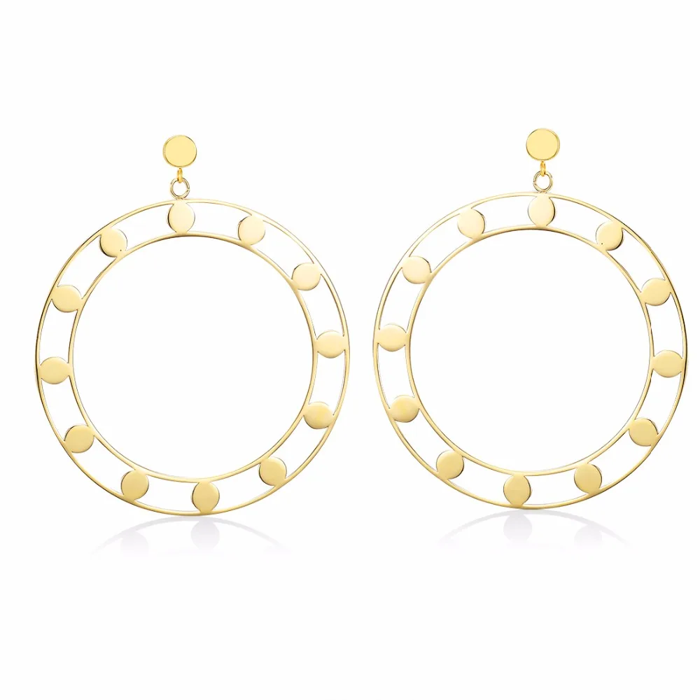 

316L Stainless Steel 2018 Drop Earrings for Woman Big Circle Hollow Earring Titanium Antiallergic Jewelry Accessories brinco