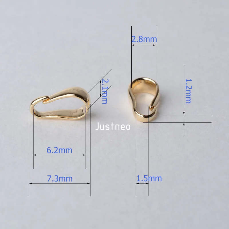 Твердый 18k карат золотой кулон застежка под ключ разъем, DIY ювелирных изделий