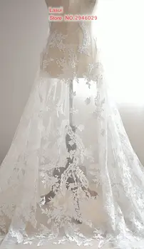 

New Fresh Ivory white Soft bottom 1.2m Exquisite LacePlant flowers Wedding dress Good-looking DIY Full size Exquisite