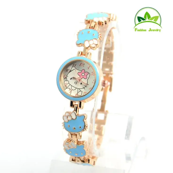 Hot Sales Lovely Hello Kitty Watch Children Girls Women Fashion Dress Quartz Wrist Watch GO085