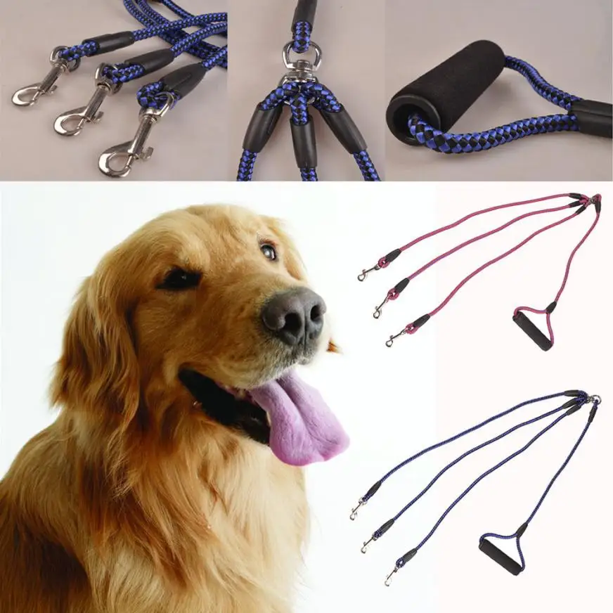 Dogs Traction Rope 3 In 1 Pet Checkered Three Traction Rope Training
