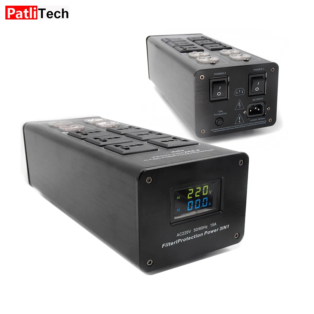 

Hi fi audio power purifier filter, 15A protection & LCD Display, 3000W broadcasting equipment