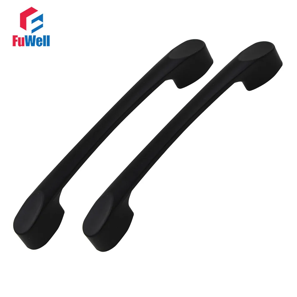 2pcs Black Furniture Handle Grips Zinc Alloy Handles Pull for Kitchen