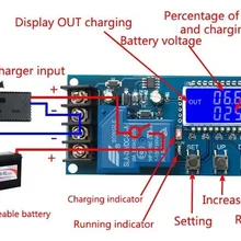 TZT DC 6-60 в 30A контроль зарядки аккумулятора модуль защиты платы зарядное устройство переключатель времени ЖК-дисплей XY-L30A