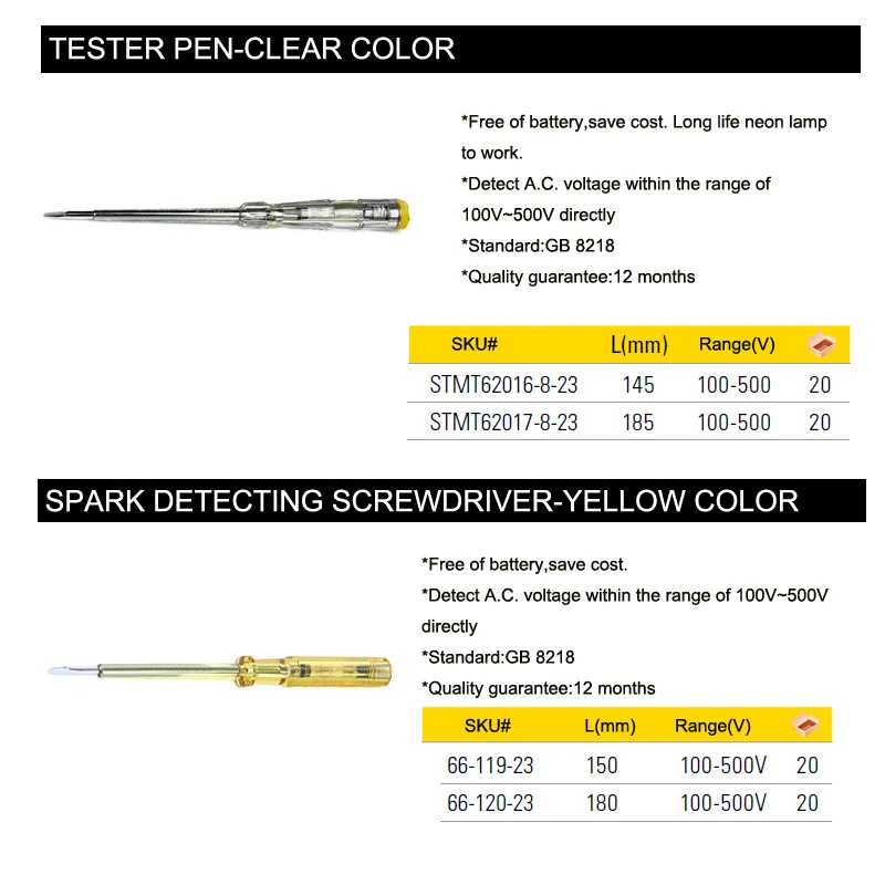 5.5 Mains Circuit Voltage Detector Neon Tester Flat Screwdriver