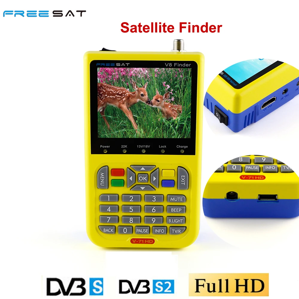 3.5 inch LCD Freesat V8 satFinder HD DVB S2 High Definition Satellite