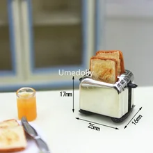 Toast de poupée en Miniature mignon avec 2 pièces de pain, 1/12, nourriture pour poupées, jeu, jouets, cuisine, accessoires