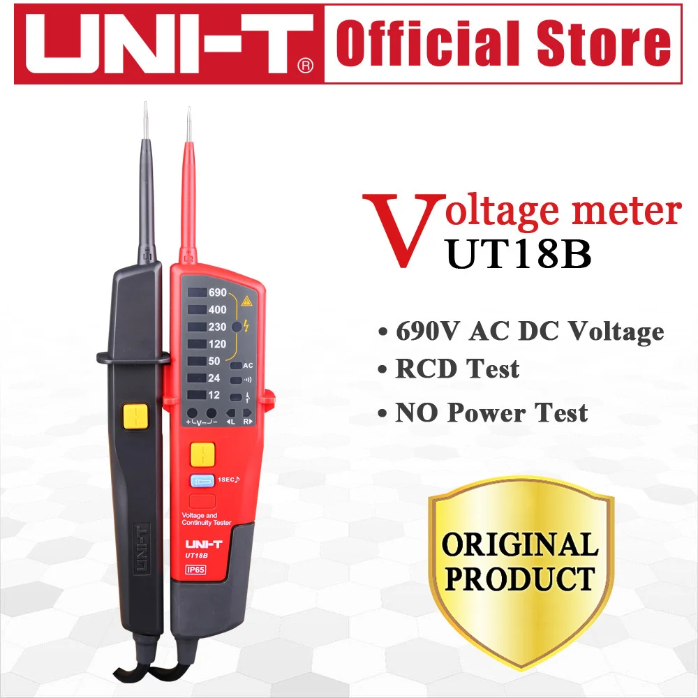 UNI-T UT18B Voltmter 690 В AC DC Напряжение Метр Водонепроницаемый Тест Пера RCD Тестеров