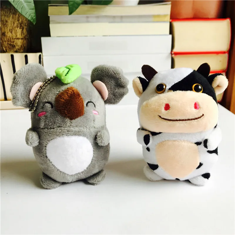 

1Pcs Cute Cow/Koala Keychain Car Koala Bear Plush Toy Key Pendant for Bag Fur Keychain Plush Key Chain Gifts for Women Girls