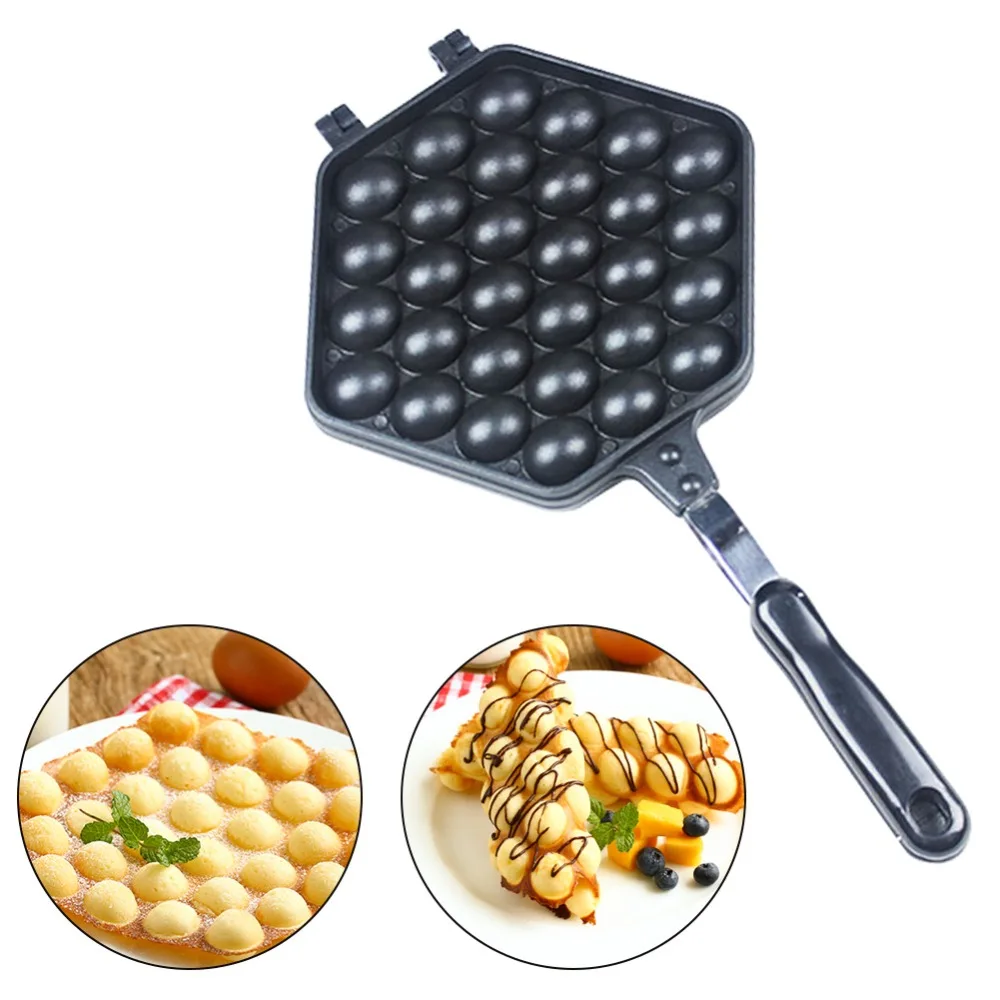 

MINI Portable Hong Kong Eggs Bubble Waffle Maker QQ egg Aberdeen Omelet Machine Eggettes Puff Cake Pan For Gas stoves