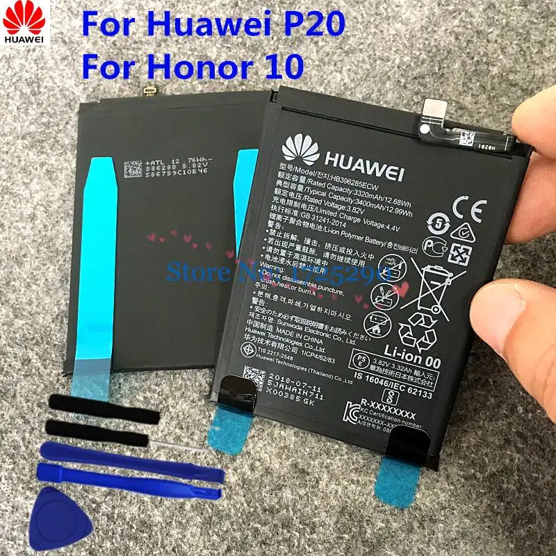 3400 мА/ч, HB396285ECW Батарея для huawei P20 для Honor 10 COL-AL00 COL-AL10 COL-TL00 COL-TL10 COL-L29 Батарея+ Инструменты